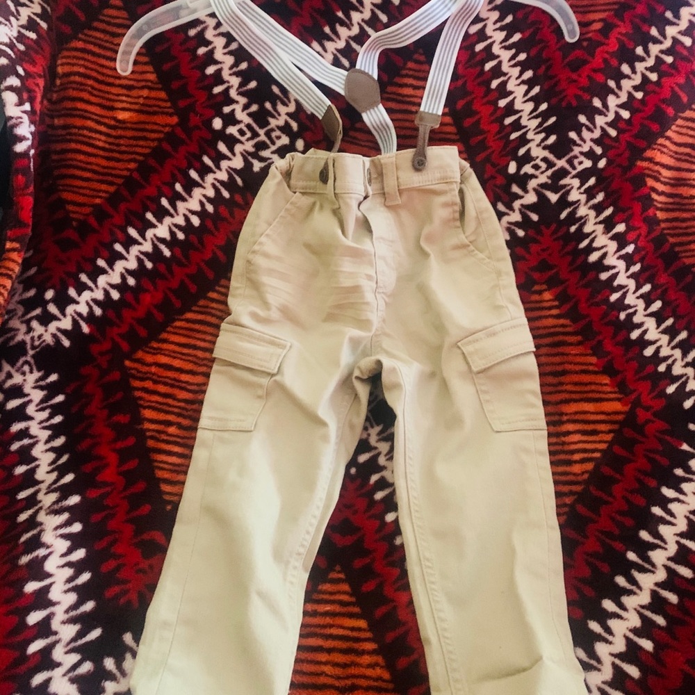 2/$10 H&M khakis w/ suspenders